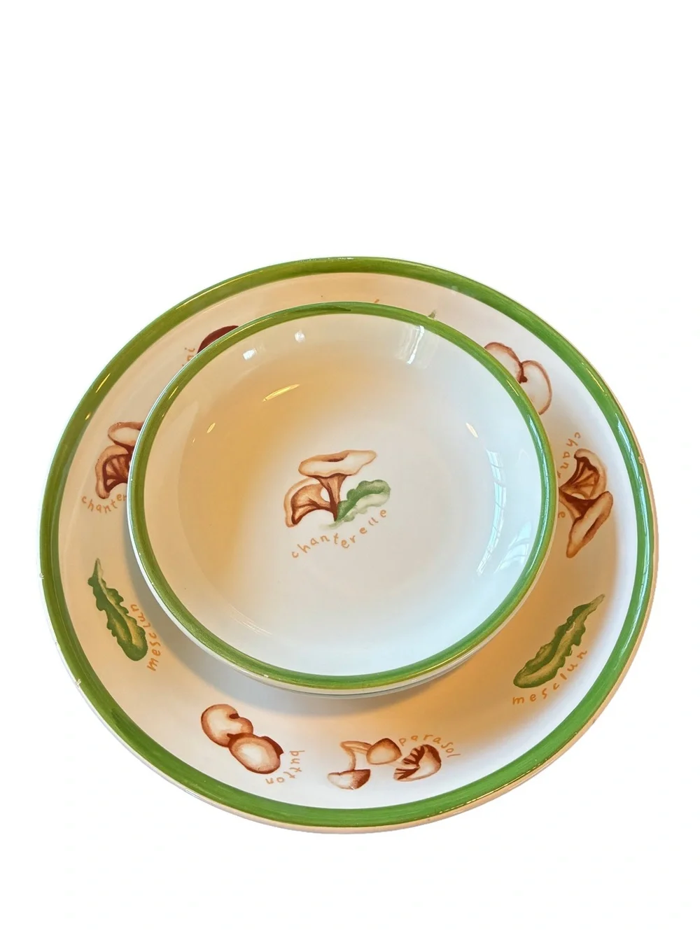 Pottery Barn Mushroom Nesting Bowls Made In Italy Botanical Cottagecore Set